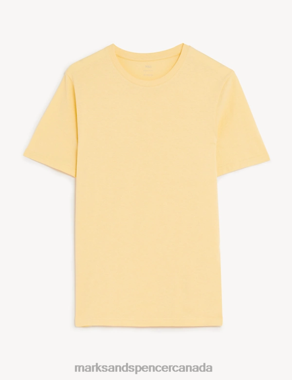 Marks and Spencer near me - Men Yellow Clothing Marks & Spencer Pure Cotton Crew Neck T-Shirt 20VTD140