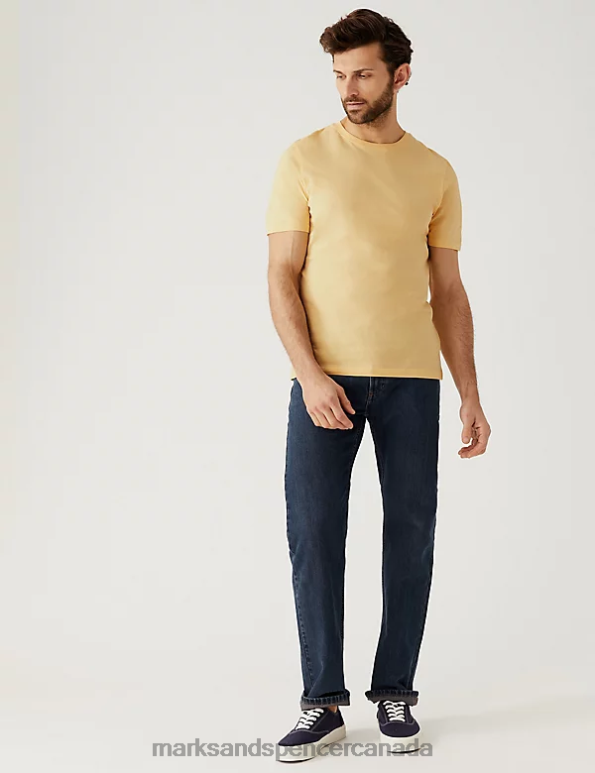 Marks and Spencer near me - Men Yellow Clothing Marks & Spencer Pure Cotton Crew Neck T-Shirt 20VTD140