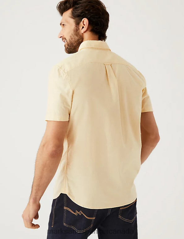 Marks and Spencer sale - Men Yellow Clothing Marks & Spencer Pure Cotton Oxford Shirt 20VTD5859