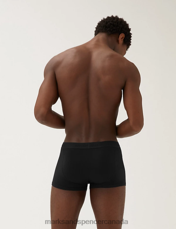 Men Black Clothing Marks & Spencer 3pk Supima Cotton Blend Hipsters 20VTD7549 - Marks and Spencer online