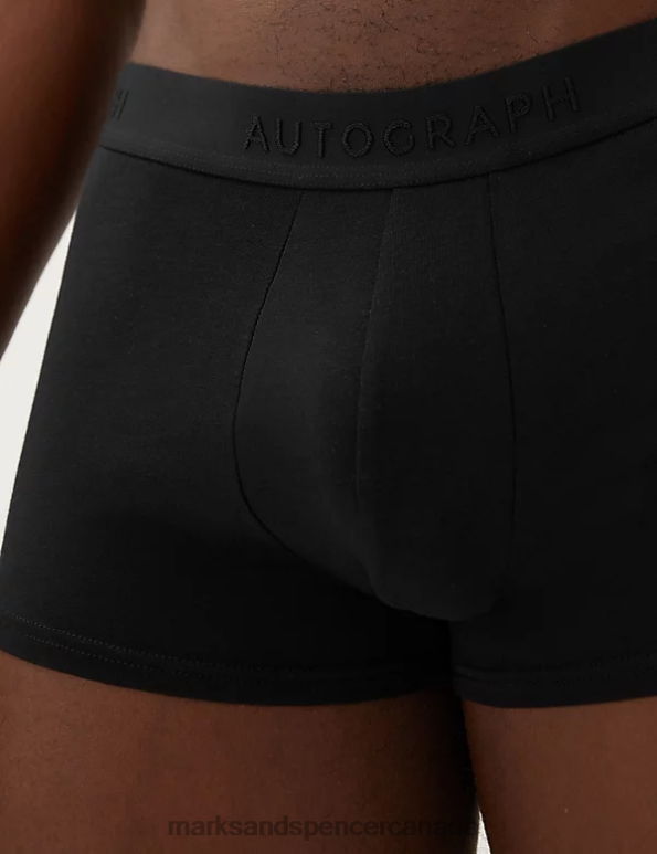 Men Black Clothing Marks & Spencer 3pk Supima Cotton Blend Hipsters 20VTD7549 - Marks and Spencer online