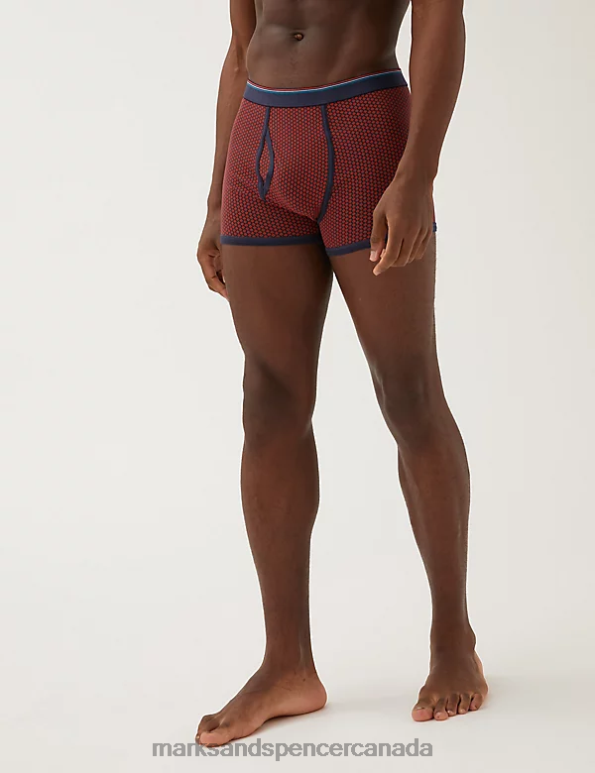 Men Copper Clothing Marks & Spencer 3pk Cotton Rich Cool & Fresh Diamond Trunks 20VTD5041 - Marks and Spencer outlet