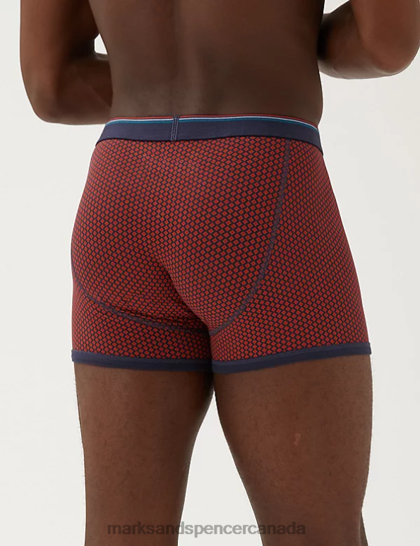 Men Copper Clothing Marks & Spencer 3pk Cotton Rich Cool & Fresh Diamond Trunks 20VTD5041 - Marks and Spencer outlet