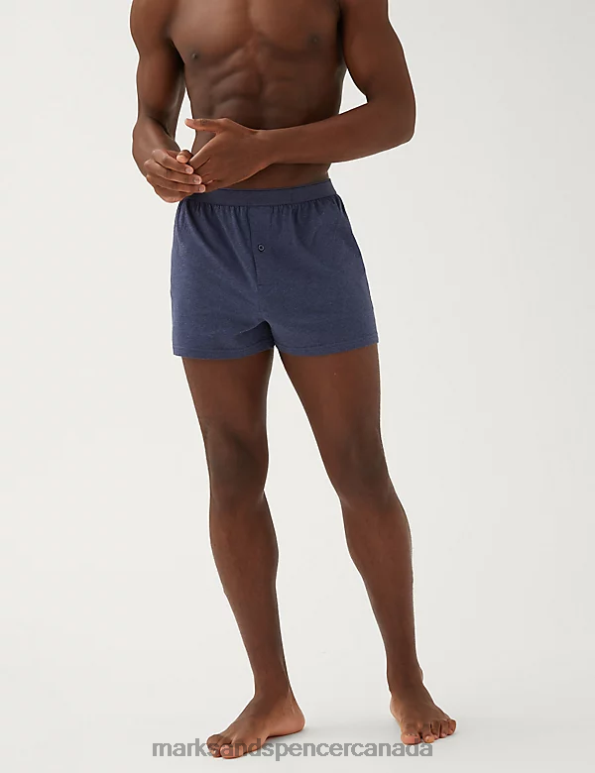 Men Denim Mix Clothing Marks & Spencer 5pk Pure Cotton Cool & Fresh Jersey Boxers 20VTD5167 - Marks and Spencer Canada locations