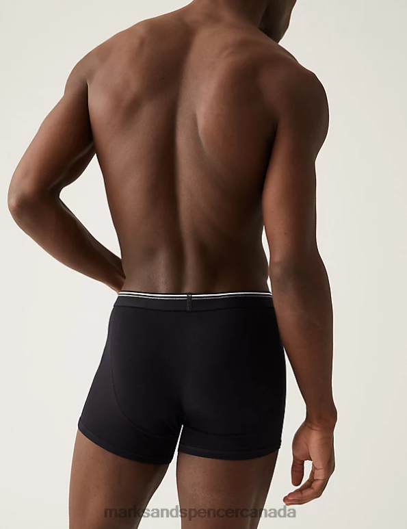 Marks and Spencer Canada - Men Grey Mix Clothing Marks & Spencer 5pk Cotton Stretch Cool & Fresh Trunks 20VTD5706