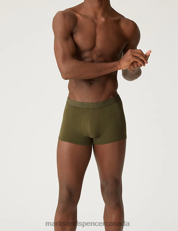 Men Khaki Clothing Marks & Spencer 5pk Cotton Stretch Cool & Fresh Hipsters 20VTD5917 - Marks and Spencer online