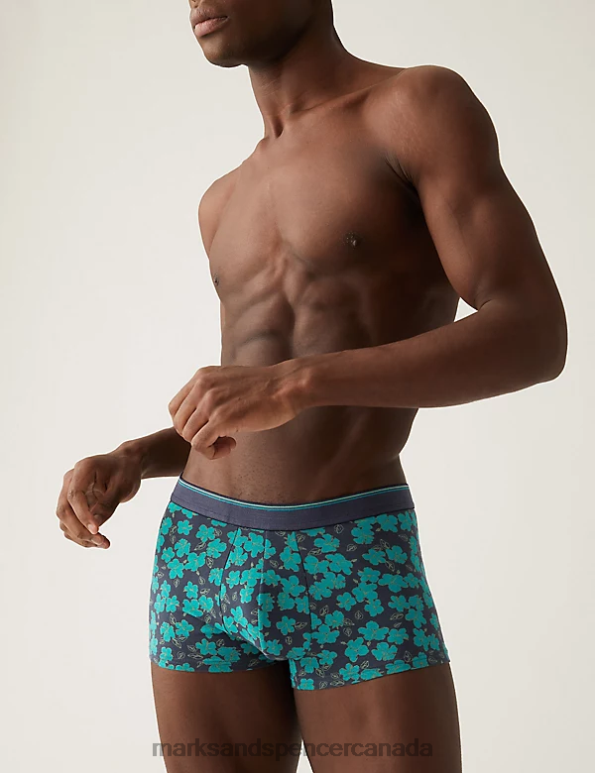 Marks and Spencer near me - Men Kingfisher Clothing Marks & Spencer 3pk Hibiscus Print Hipster 20VTD6141