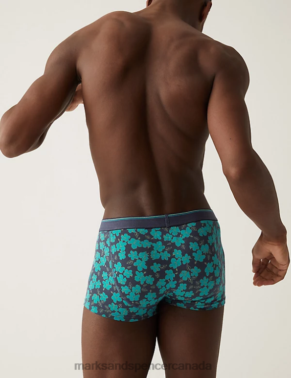 Marks and Spencer near me - Men Kingfisher Clothing Marks & Spencer 3pk Hibiscus Print Hipster 20VTD6141