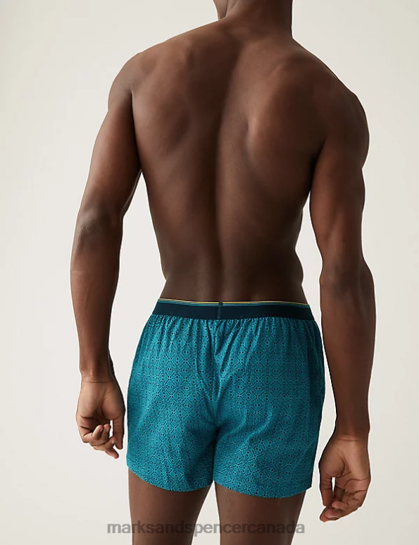 Men Kingfisher Clothing Marks & Spencer 3pk Pure Cotton Cool & Fresh Jersey Boxers 20VTD6001 - Marks and Spencer Canada locations