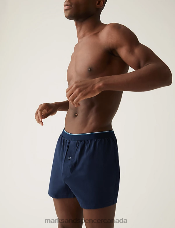 Men Multi Clothing Marks & Spencer 5pk Pure Cotton Cool & Fresh Jersey Boxers 20VTD5560 - Marks and Spencer online