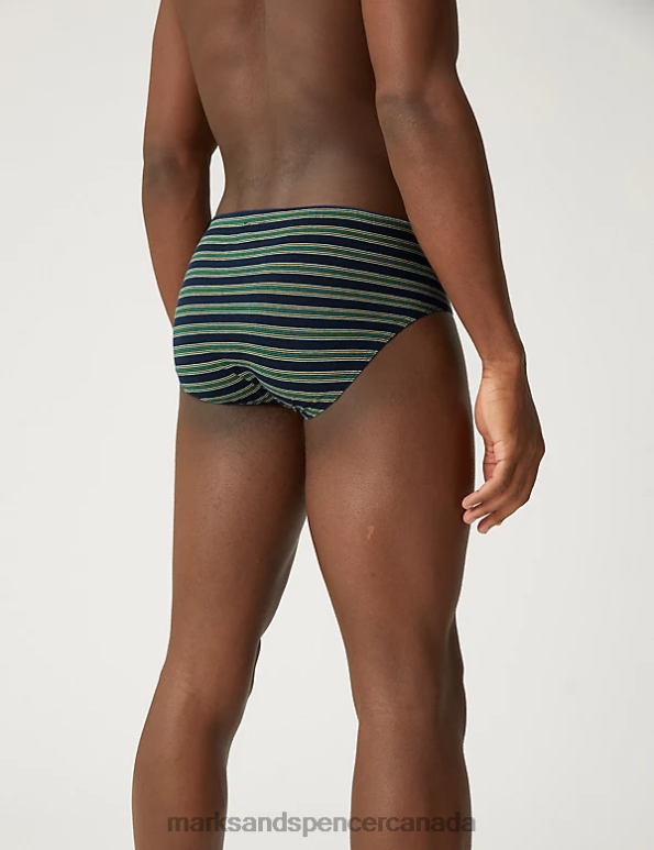 Men Navy Clothing Marks & Spencer 5pk Pure Cotton Cool & Fresh Assorted Slips 20VTD4982 - Marks and Spencer online