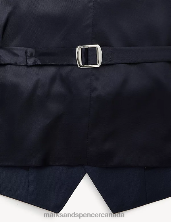 Men Medium Navy Clothing Marks & Spencer Pure Wool Twill Waistcoat 20VTD6290 - Marks and Spencer online