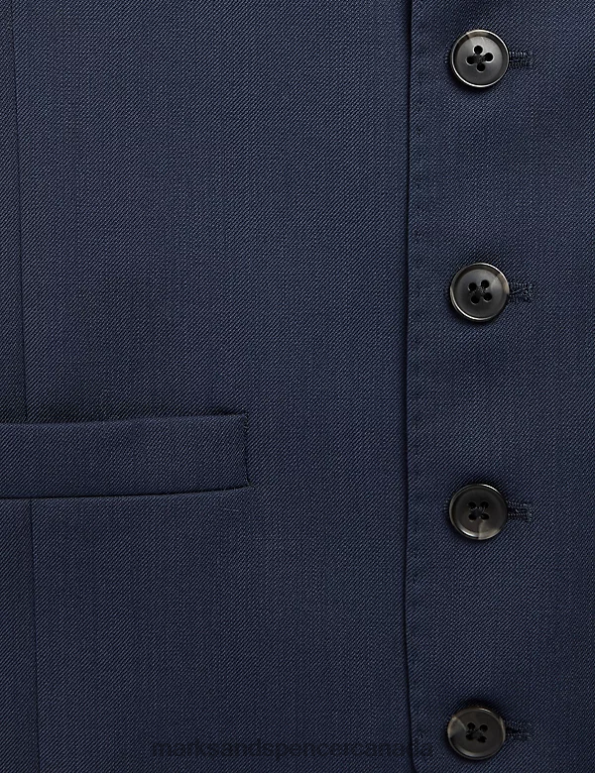 Men Medium Navy Clothing Marks & Spencer Pure Wool Twill Waistcoat 20VTD6290 - Marks and Spencer online