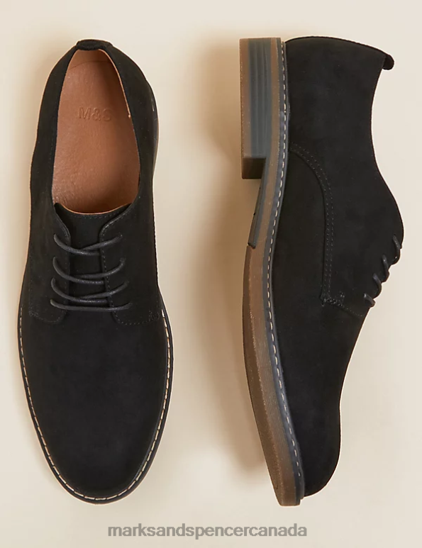 Marks and Spencer near me - Men Black Footwear Marks & Spencer Faux Suede Derby Shoes 20VTD7495