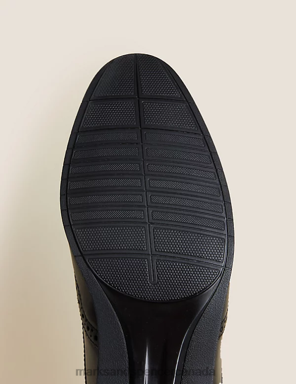 Men Black Footwear Marks & Spencer Wide Fit Airflex Leather Brogues 20VTD6060 - Marks and Spencer online