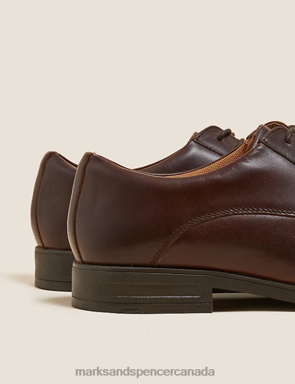 Men Brown Footwear Marks & Spencer Airflex Leather Derby Shoes 20VTD7499 - Marks and Spencer Canada locations