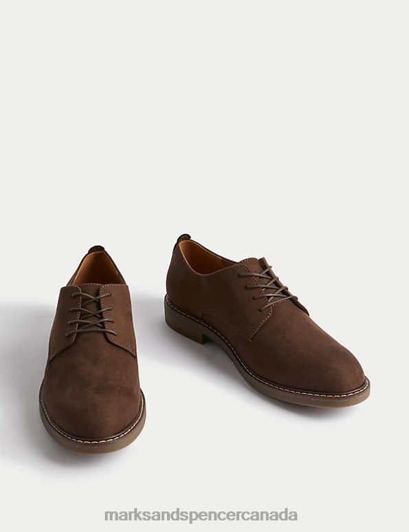 Marks and Spencer sale - Men Brown Footwear Marks & Spencer Faux Suede Derby Shoes 20VTD7496