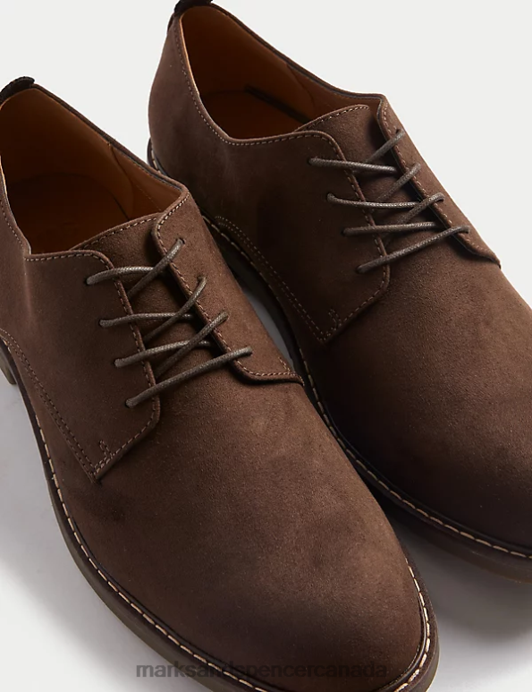 Marks and Spencer sale - Men Brown Footwear Marks & Spencer Faux Suede Derby Shoes 20VTD7496