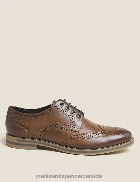 Men Brown Footwear Marks & Spencer Leather Brogues 20VTD6743 - Marks and Spencer online