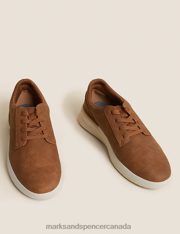 Men Dark Tan Footwear Marks & Spencer Lace-Up Shoes 20VTD6463 - Marks and Spencer online