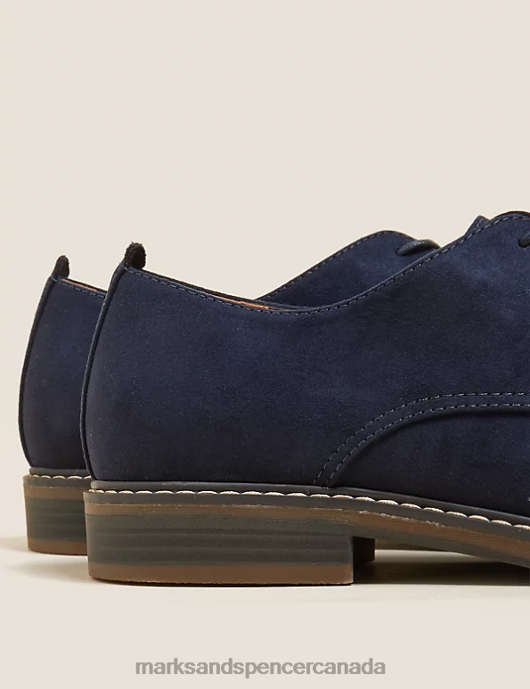 Marks and Spencer Canada - Men Navy Footwear Marks & Spencer Faux Suede Derby Shoes 20VTD7494