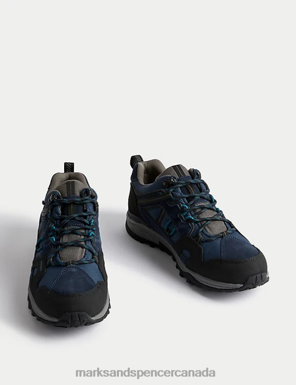 Marks and Spencer Canada - Men Navy Mix Footwear Marks & Spencer Waterproof Ripstop Walking Shoes 20VTD6109