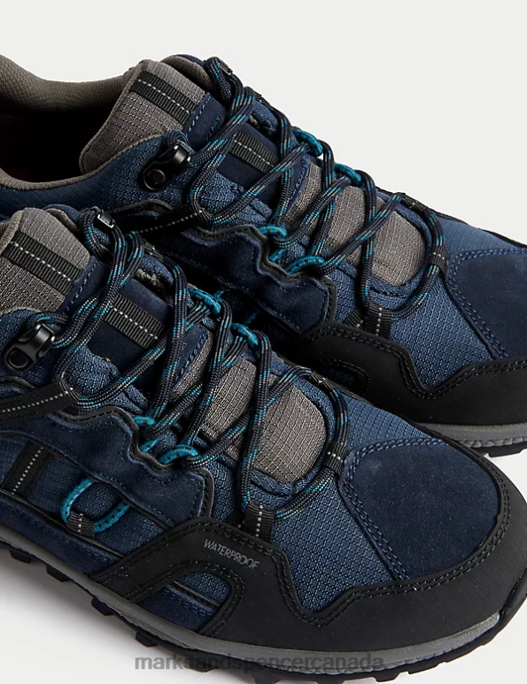 Marks and Spencer Canada - Men Navy Mix Footwear Marks & Spencer Waterproof Ripstop Walking Shoes 20VTD6109