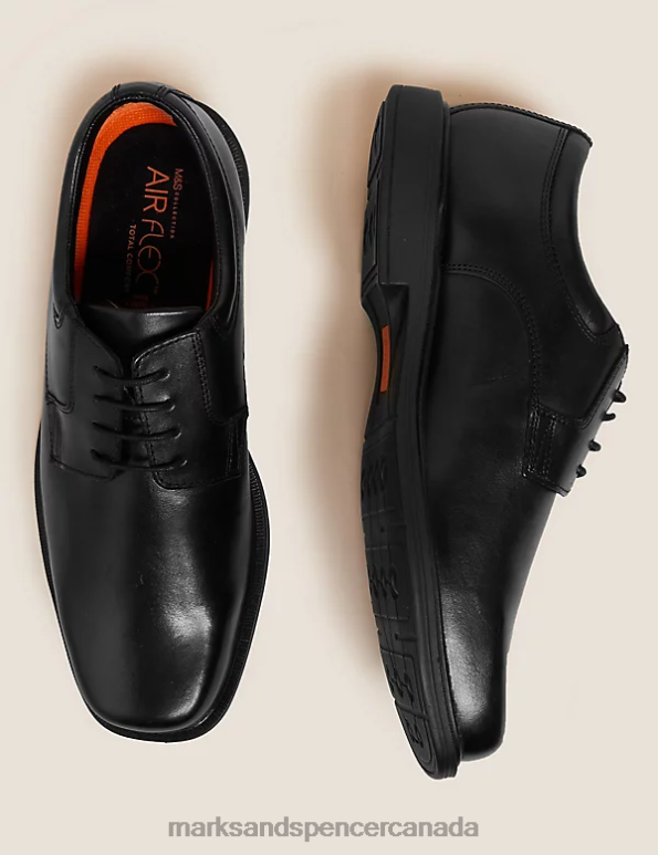 Marks and Spencer near me - Men Black Footwear Marks & Spencer Wide Fit Airflex Leather Shoes 20VTD7024