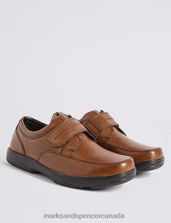 Men Tan Footwear Marks & Spencer Wide Fit Airflex Leather Shoes 20VTD7468 - Marks and Spencer outlet