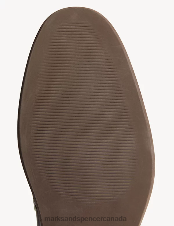 Marks and Spencer sale - Men Black Footwear Marks & Spencer Leather Slip-On Loafers 20VTD5177