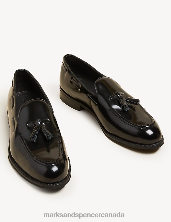 Marks and Spencer Canada - Men Black Footwear Marks & Spencer Leather Slip-On Loafers 20VTD6617