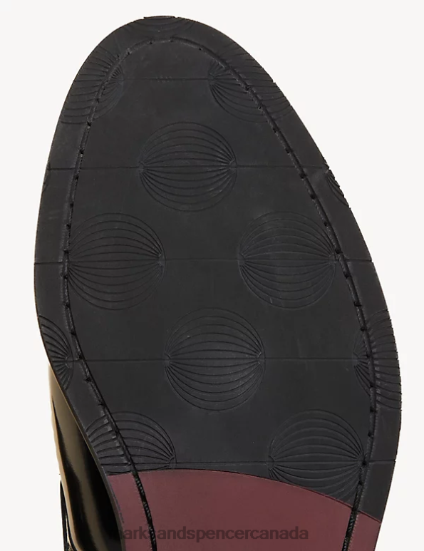 Marks and Spencer Canada - Men Black Footwear Marks & Spencer Leather Slip-On Loafers 20VTD6617