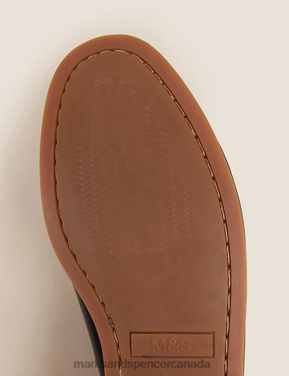 Marks and Spencer sale - Men Navy Mix Footwear Marks & Spencer Leather Slip-On Boat Shoes 20VTD6573