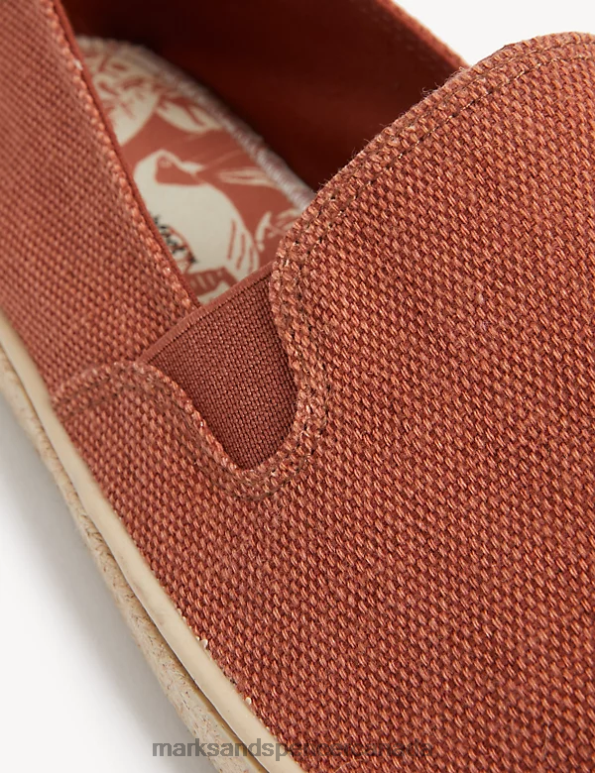 Men Orange Footwear Marks & Spencer Canvas Slip-On Espadrilles with Freshfeet 20VTD5811 - Marks and Spencer Canada locations