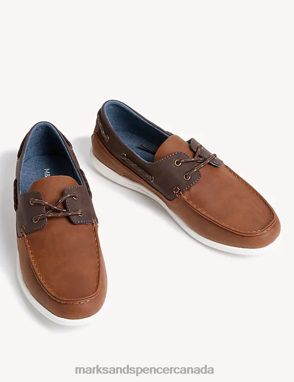 Men Tan Footwear Marks & Spencer Lace Up Deck Shoes 20VTD6811 - Marks and Spencer Canada locations