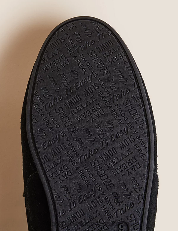 Men Black Footwear Marks & Spencer Suede Slippers with Freshfeet 20VTD7349 - Marks and Spencer outlet
