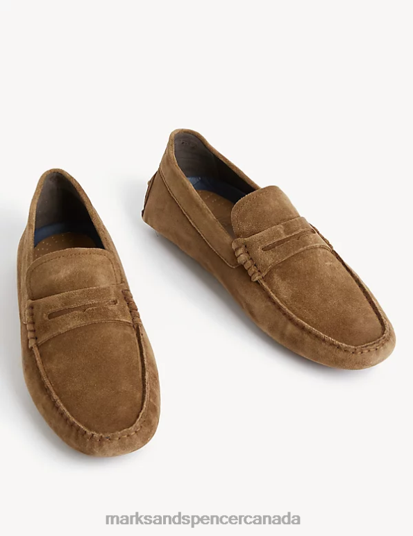 Marks and Spencer sale - Men Dark Tan Footwear Marks & Spencer Suede Driving Shoes 20VTD5854