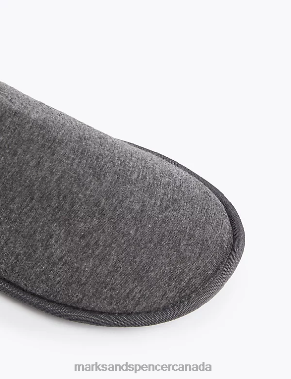 Men Light Grey Footwear Marks & Spencer Mule Slippers with Freshfeet 20VTD7109 - Marks and Spencer outlet