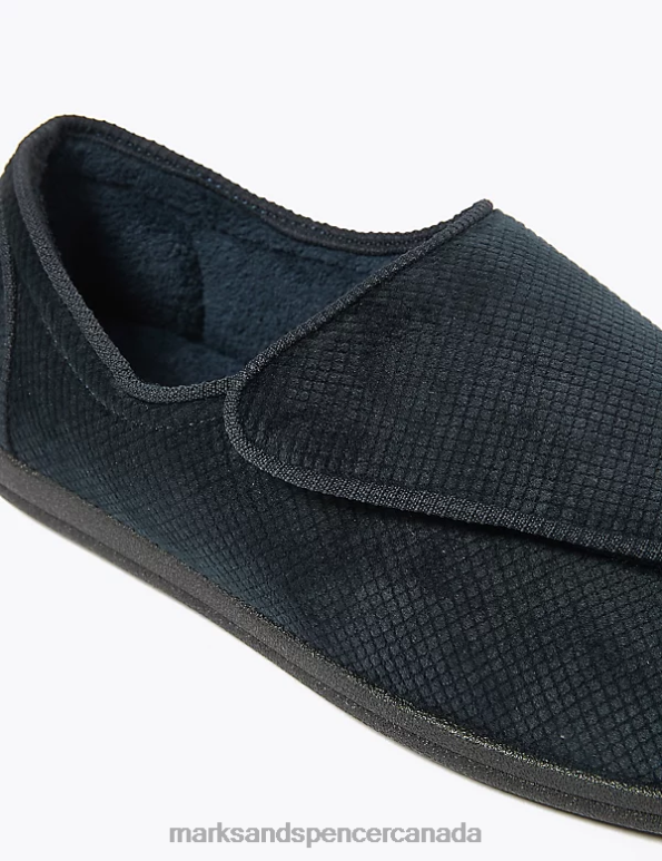 Marks and Spencer near me - Men Navy Footwear Marks & Spencer Riptape Slippers with Freshfeet 20VTD6452