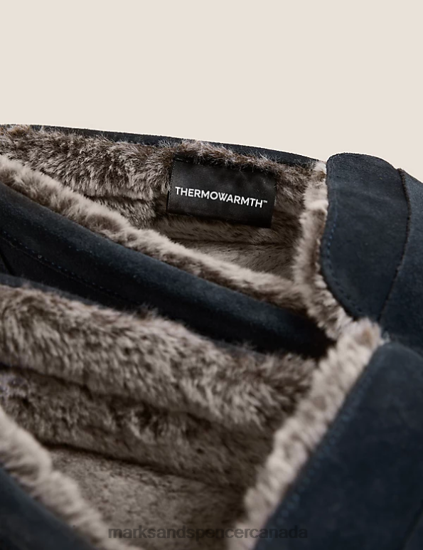 Marks and Spencer sale - Men Navy Footwear Marks & Spencer Suede Slippers with Freshfeet 20VTD7056