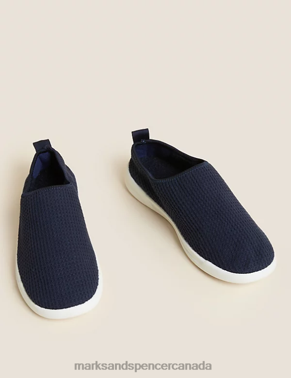 Marks and Spencer sale - Men Navy Footwear Marks & Spencer Waffle Mule Slippers with Freshfeet 20VTD7294