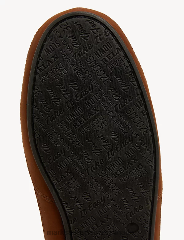 Men Tan Footwear Marks & Spencer Suede Moccasin Slippers with Freshfeet 20VTD6014 - Marks and Spencer outlet