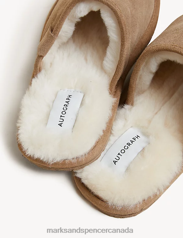 Marks and Spencer near me - Men Tan Footwear Marks & Spencer Suede Mule Slippers with Freshfeet 20VTD6837