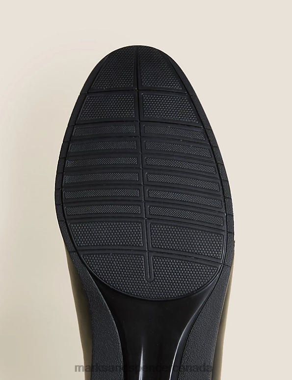 Men Black Footwear Marks & Spencer Wide Fit Leather Derby Shoes 20VTD6078 - Marks and Spencer outlet