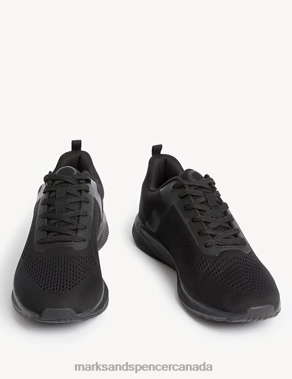Men Black Footwear Marks & Spencer Light as Air Trainers 20VTD6047 - Marks and Spencer Canada locations