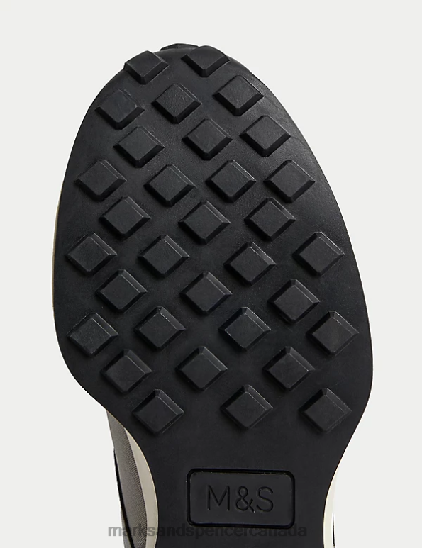 Marks and Spencer near me - Men Grey Footwear Marks & Spencer Lace-Up Trainers with Freshfeet 20VTD7022