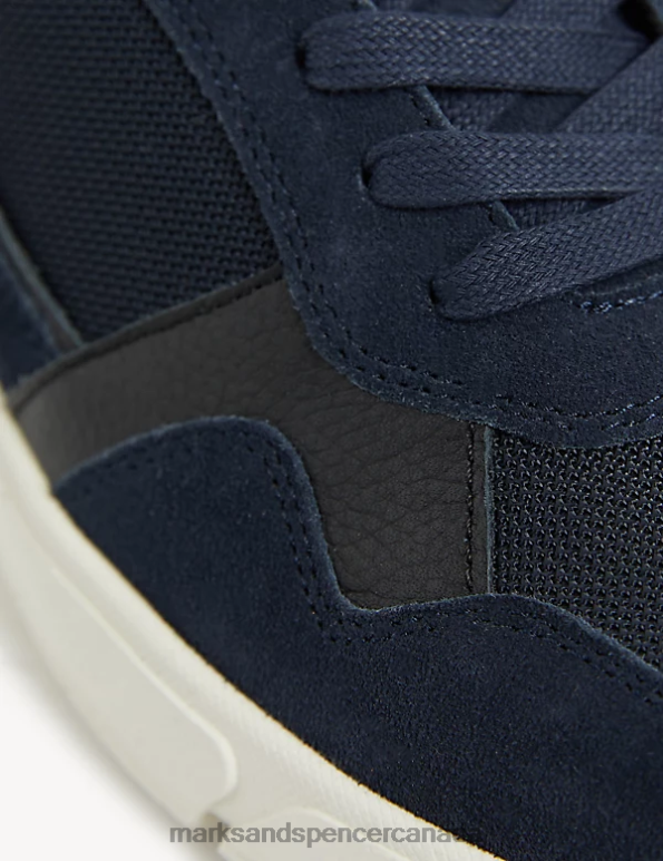 Marks and Spencer near me - Men Navy Clothing Marks & Spencer Suede Lace Up Trainers 20VTD5907