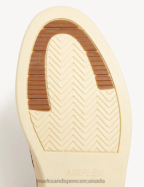 Men Tan Footwear Marks & Spencer Airflex Leather Slip-On Trainers 20VTD6835 - Marks and Spencer outlet