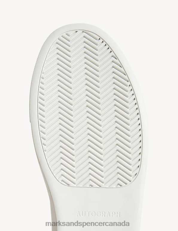 Marks and Spencer sale - Men White Clothing Marks & Spencer Leather Lace Up Trainers with Freshfeet 20VTD6593