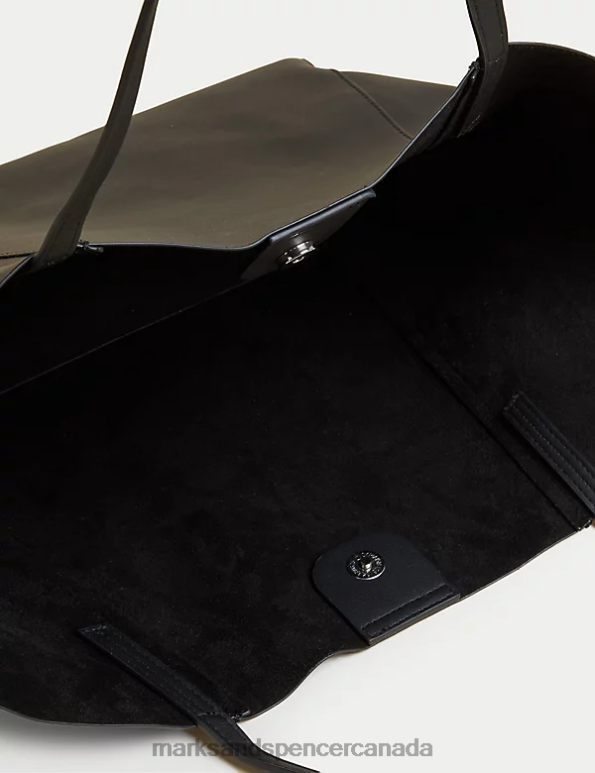 Marks and Spencer Canada - Women Black Accessories Marks & Spencer Faux Leather Tote Bag 20VTD2517